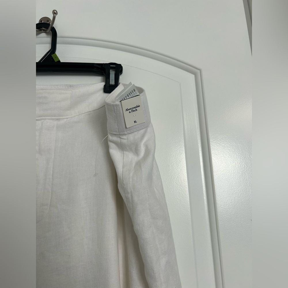 Abercrombie & Fitch 100% linen blend white Linen Trousers pants size XL NWT - Picture 6 of 13